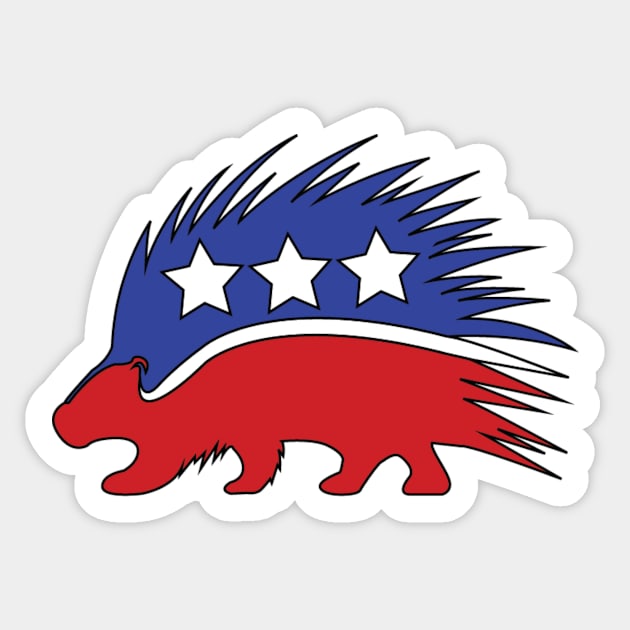 Libertarian Porcupine Sticker by Porcupine and Gun